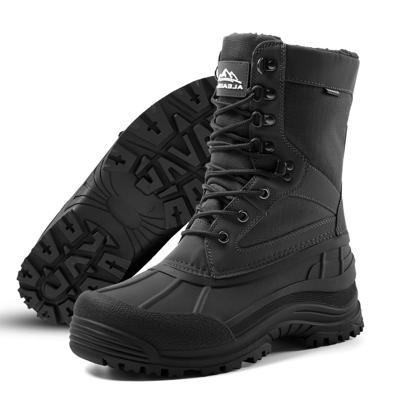 Cargue la imagen en el visor de la galería, Botas de nieve de invierno impermeables, aislantes y con cordones para hombre de Aleader