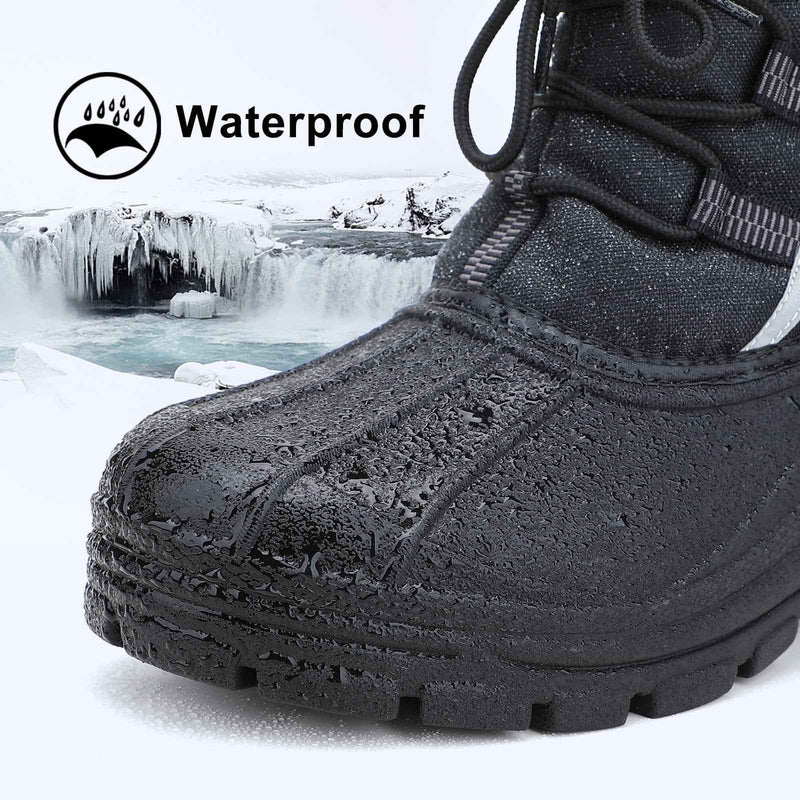 Load image into Gallery viewer, Aleader Men’s Insulated Waterproof Winter Snow Boots - Black/Elastic Lace