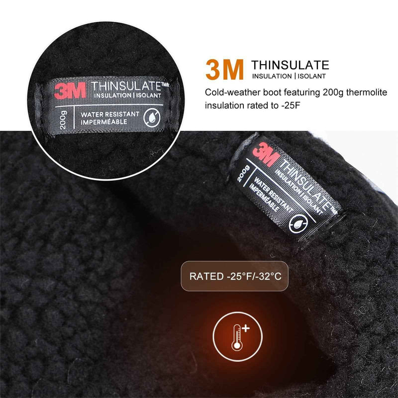 Load image into Gallery viewer, Aleader Men’s Insulated Waterproof Winter Snow Boots - Black/Elastic Lace