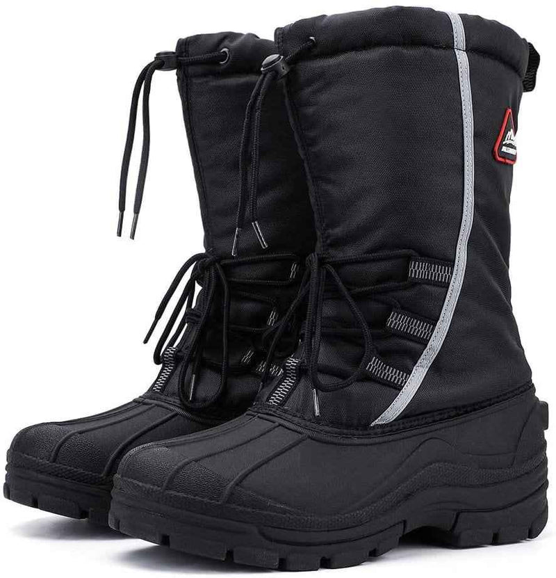 Load image into Gallery viewer, Aleader Men’s Insulated Waterproof Winter Snow Boots - Black/Elastic Lace