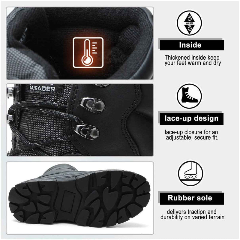 Cargue la imagen en el visor de la galería, Aleader Men’s Lace up Insulated Waterproof Winter Snow Boots