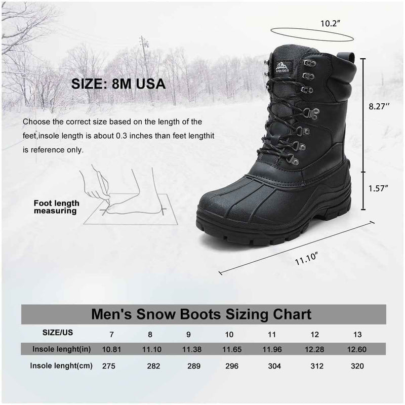 Cargue la imagen en el visor de la galería, Aleader Men’s Lace up Insulated Waterproof Winter Snow Boots