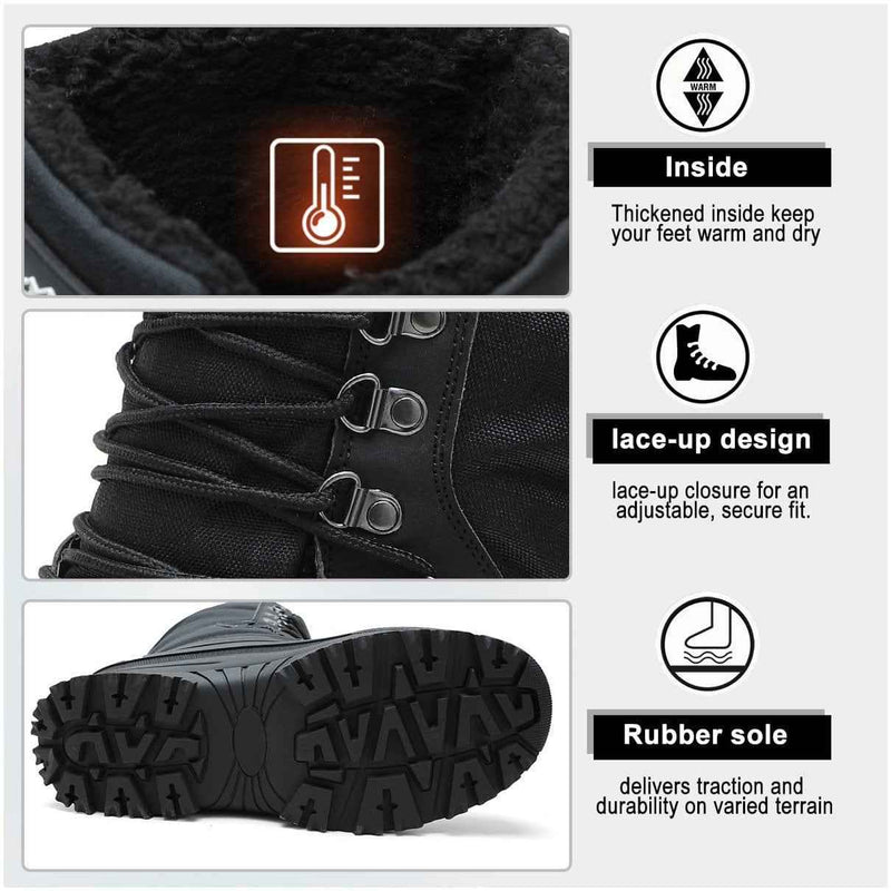 Load image into Gallery viewer, Aleader Men’s Lace up Insulated Waterproof Winter Snow Boots - Black/Pu