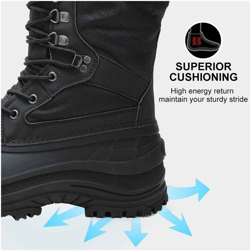 Load image into Gallery viewer, Aleader Men’s Lace up Insulated Waterproof Winter Snow Boots - Black/Pu