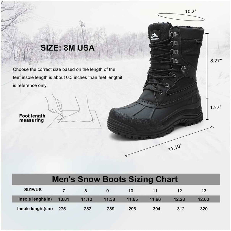 Load image into Gallery viewer, Aleader Men’s Lace up Insulated Waterproof Winter Snow Boots - Black/Pu