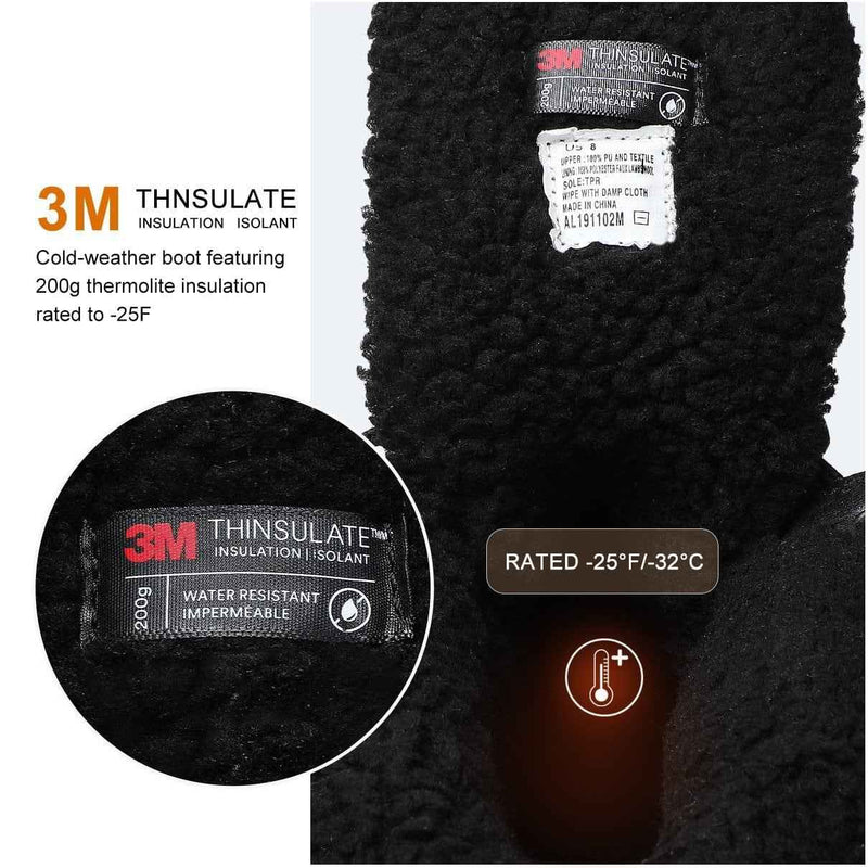 Load image into Gallery viewer, Aleader Men’s Lace up Insulated Waterproof Winter Snow Boots - Black/Pu