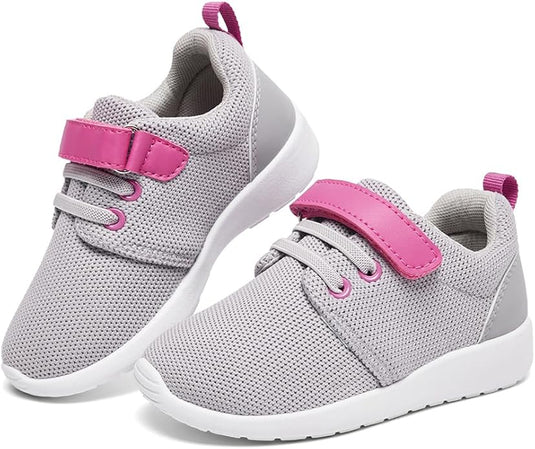 Girl's CloudWalk Sneakers Light Gray Fushia