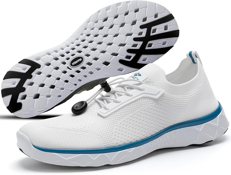 Load image into Gallery viewer, Men's Cross-Terrain Trainers White Ocean Blue
