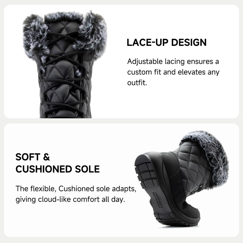 Load image into Gallery viewer, ALEADER Women's Quilted Winter Snow Boots
