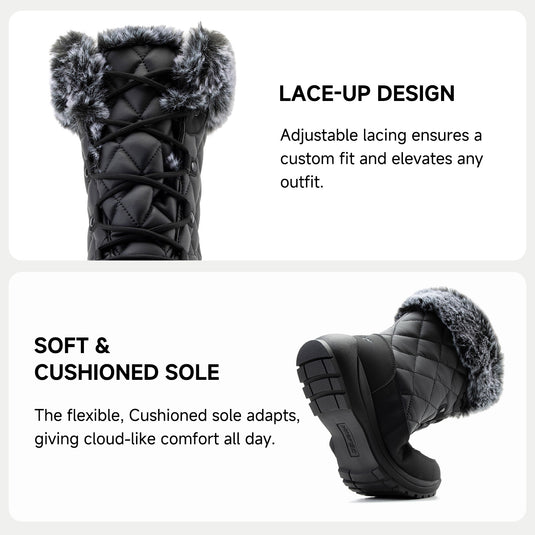 ALEADER Women's Quilted Winter Snow Boots