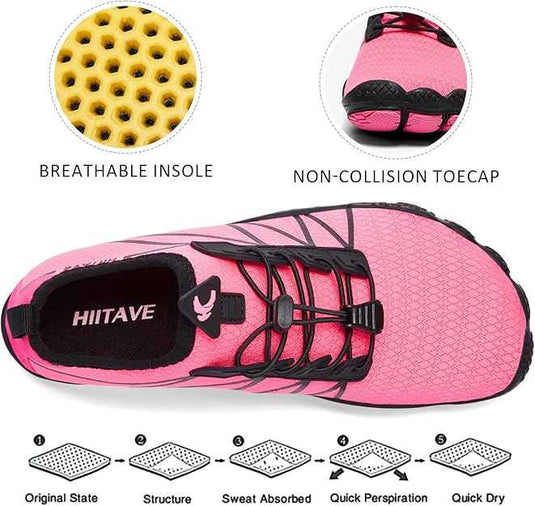 Hiitave Womens Water Shoes Quick Dry Barefoot for Swim Diving Surf Aqua Sports Pool Beach Walking Yoga