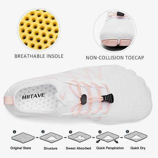 Hiitave Womens Water Shoes Quick Dry Barefoot for Swim Diving Surf Aqua Sports Pool Beach Walking Yoga