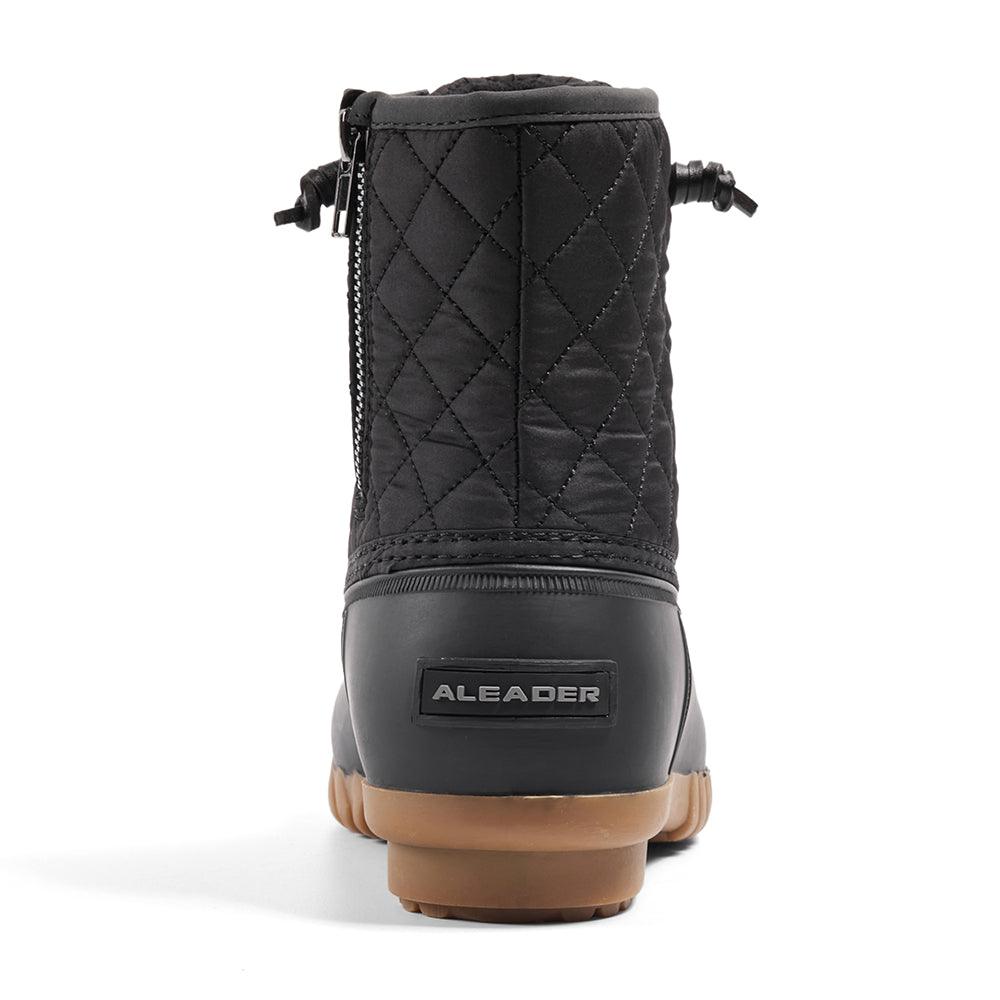  ALEADER Winter Boots for Women, Waterproof Duck Snow Boots  Black 6 B(M) US