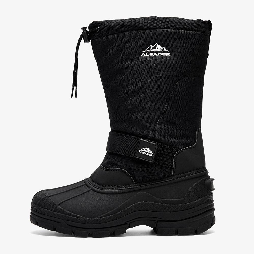 Aleader 7 / BLACK/BUCKLE Aleader Men’s Insulated Waterproof Winter Snow Boots - Black/Buckle