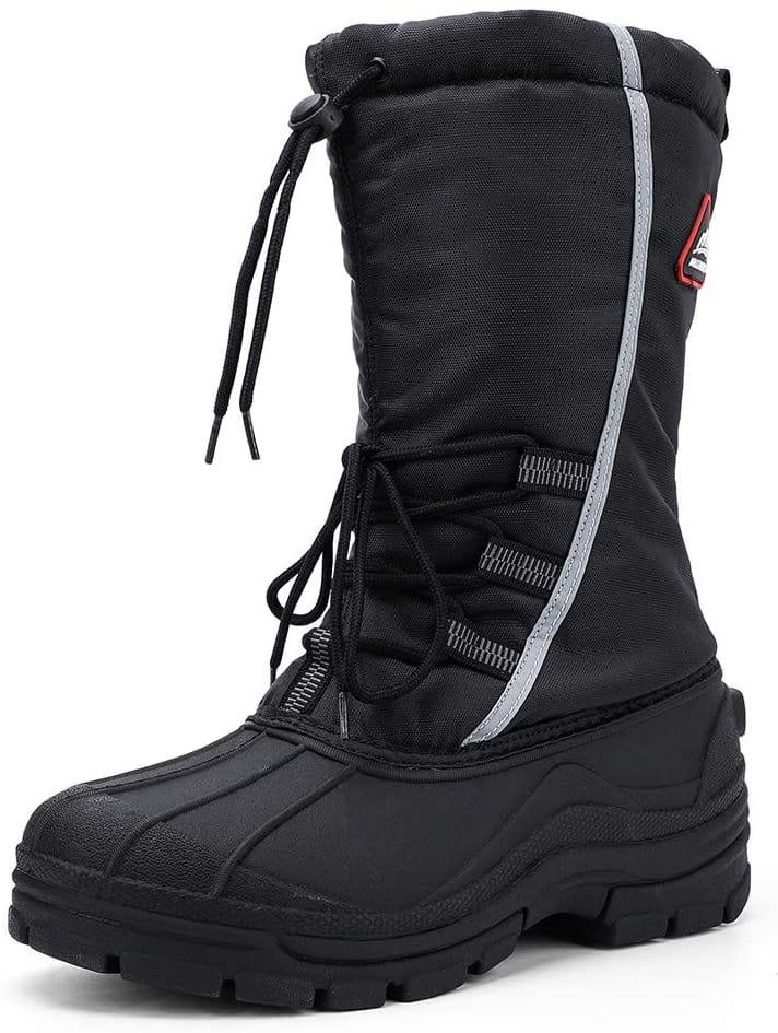 Aleader 7 / BLACK/ELASTIC LACE Aleader Men’s Insulated Waterproof Winter Snow Boots - Black/Elastic Lace