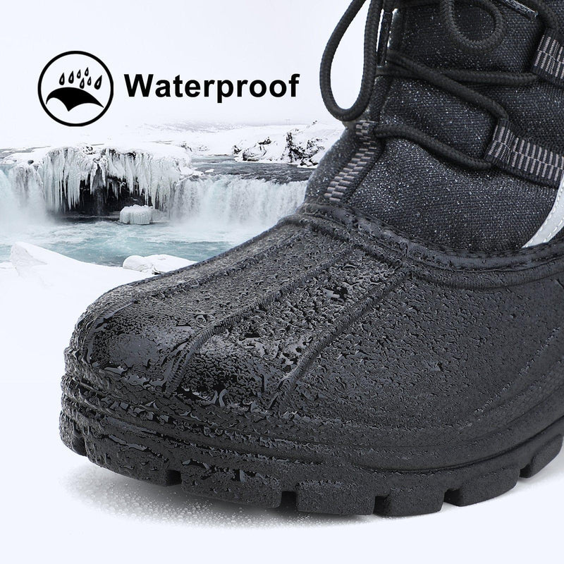 Load image into Gallery viewer, Aleader Aleader Men’s Insulated Waterproof Winter Snow Boots - Black/Elastic Lace
