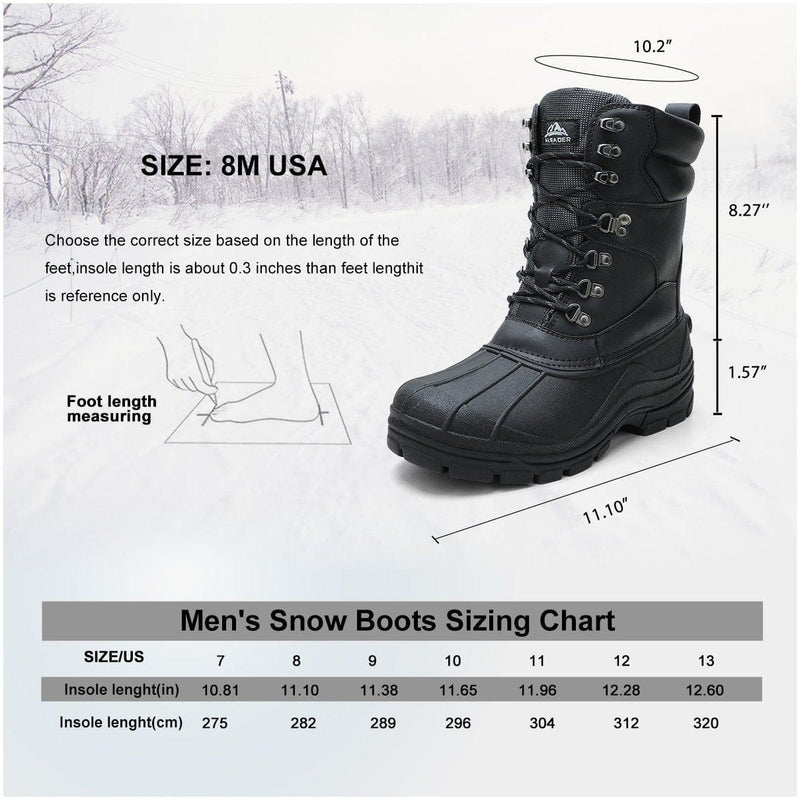 Load image into Gallery viewer, Aleader Aleader Men’s Lace up Insulated Waterproof Winter Snow Boots - Black Canvas
