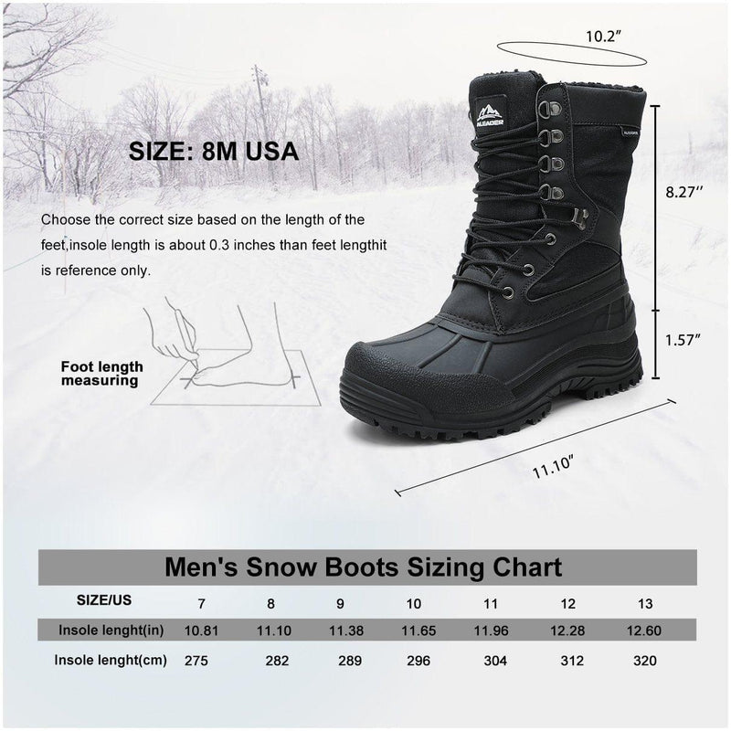 Load image into Gallery viewer, Aleader Aleader Men’s Lace up Insulated Waterproof Winter Snow Boots - Black/Pu
