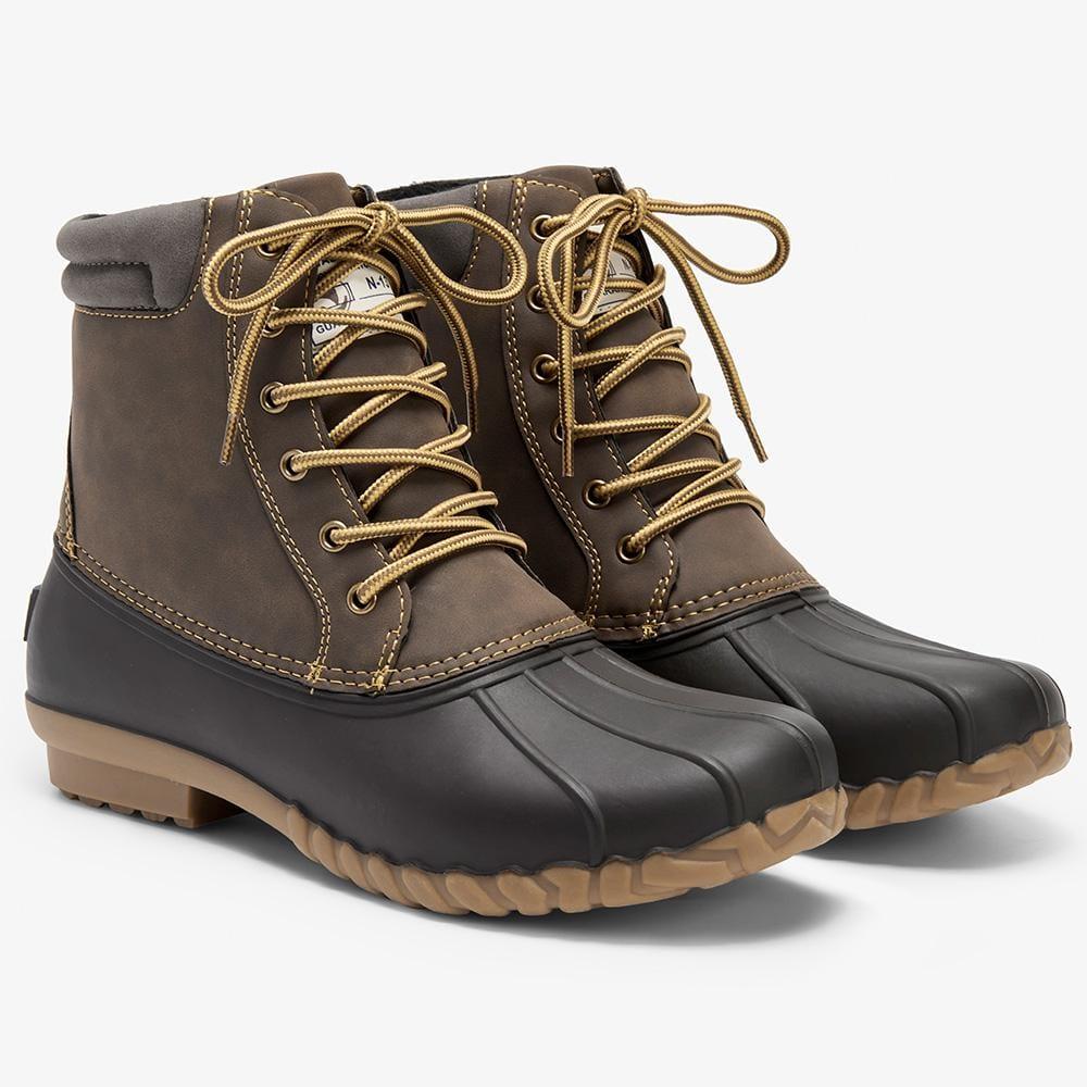 Aleader Aleader Mens Duck Boot | Waterproof Shell | Fur Lined Insulated Winter Snow Boot - Brown/Tan