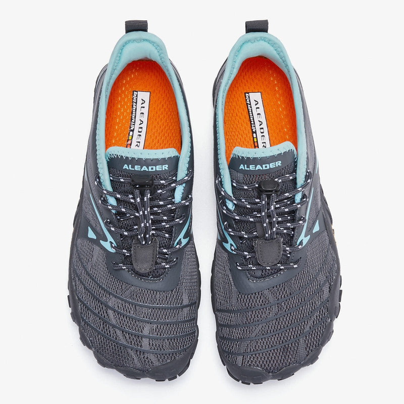 Load image into Gallery viewer, Aleader Aleader Women’s Barefoot Minimalist Trail Running Shoes - Dark Gray/Aqua
