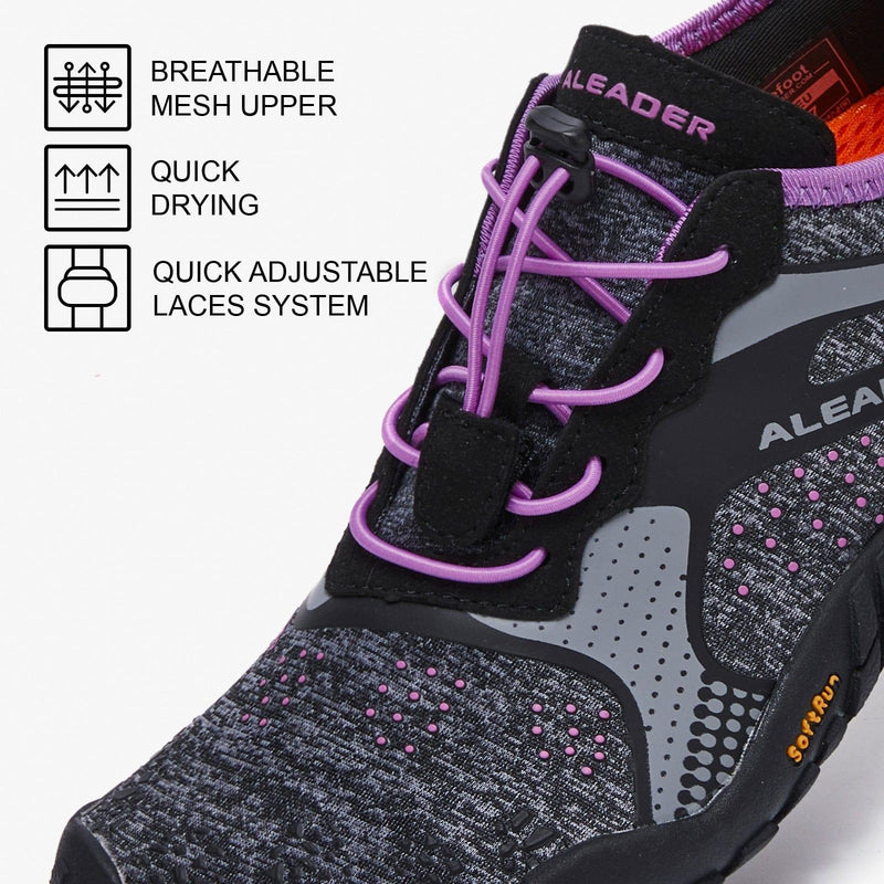 Laden Sie das Bild in Galerie -Viewer, aleader Aleader Women‘s Barefoot Trail Running Shoes - Black/Purple
