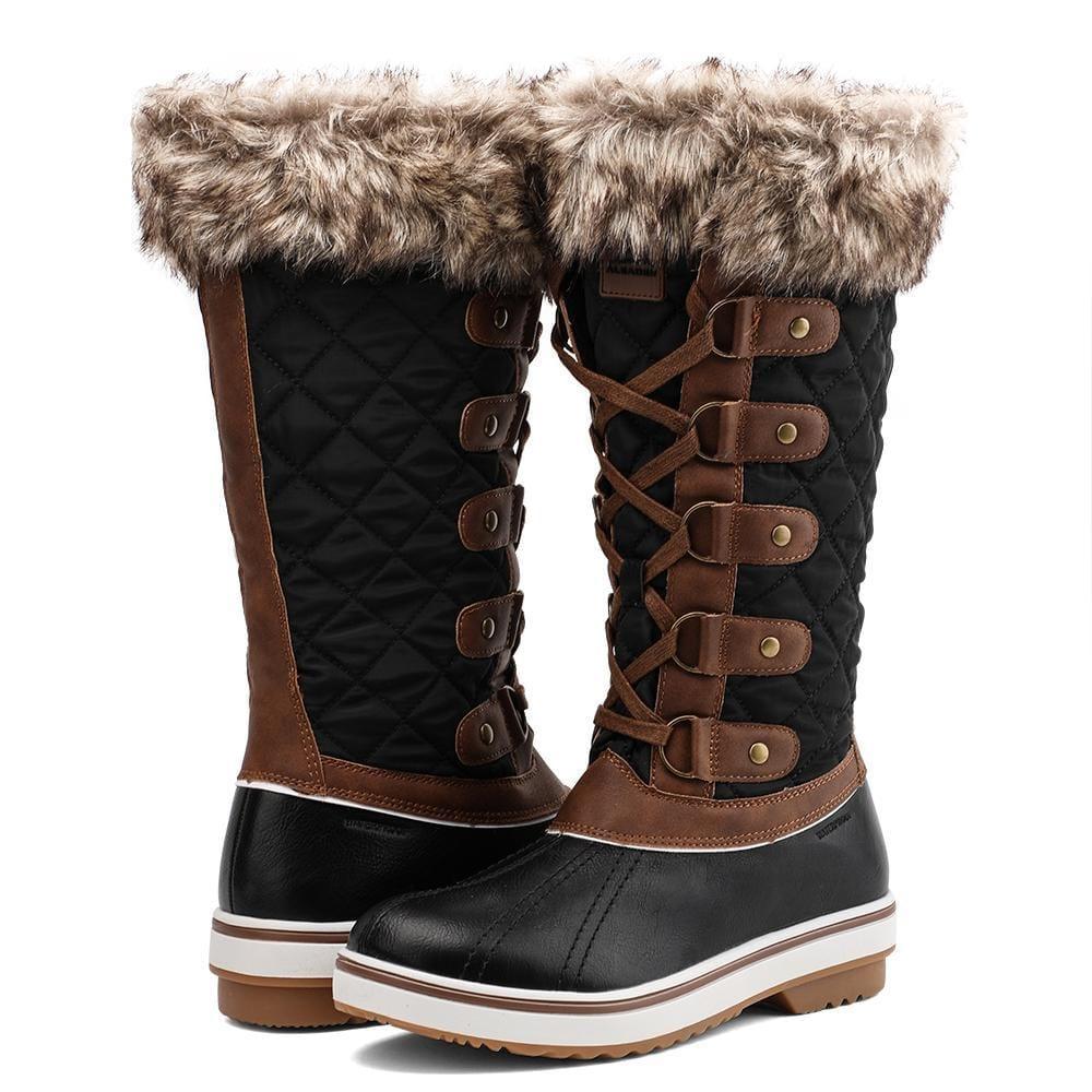 aleader Aleader Women's Cold Weather Winter Boots - Black Brown/Hc