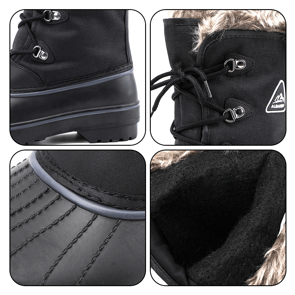Aleader Aleader Women's Warm Faux Fur Lined Mid Calf Winter Snow Boots -Black/F