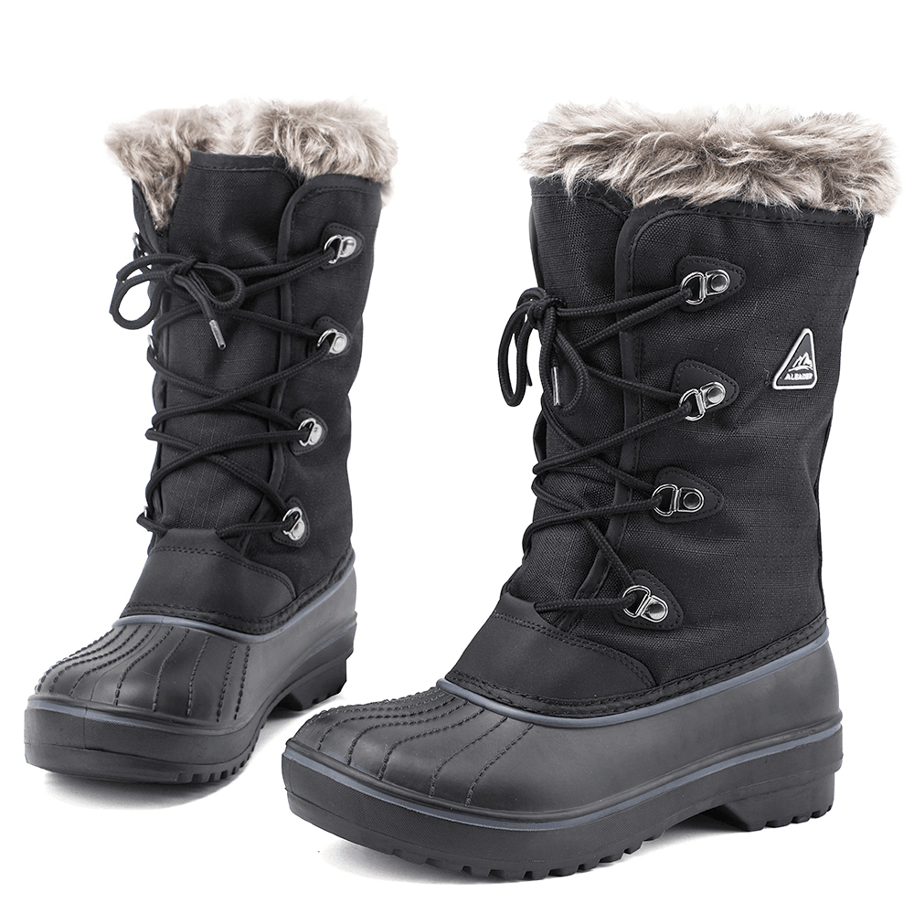 Aleader Women s Warm Faux Fur Lined Mid Calf Winter Snow Boots