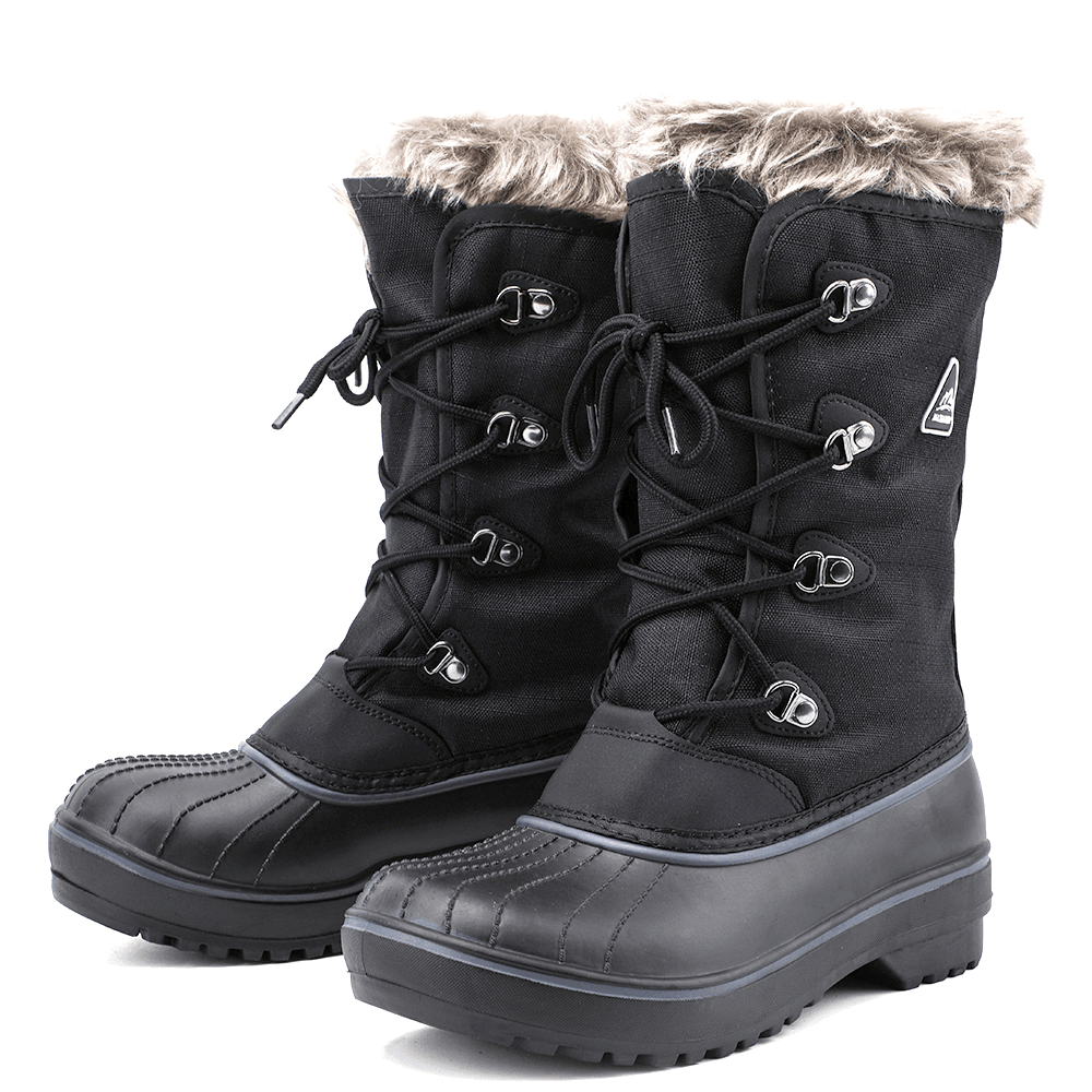 Aleader Aleader Women's Warm Faux Fur Lined Mid Calf Winter Snow Boots -Black/F