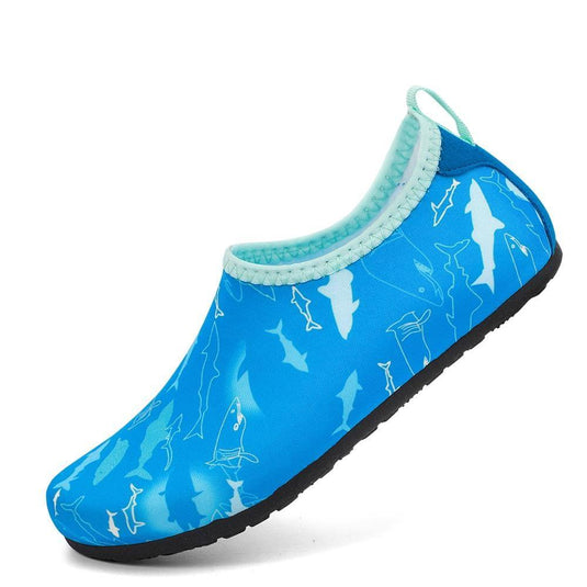 aleader 6/7 US Toddler / LIGHT BLUE/SHARK Kid's Aqua Water Shoes/Socks