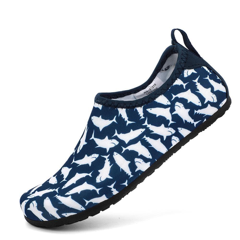 aleader 6/7 US Toddler / NAVY/SHARK Kid's Aqua Water Shoes/Socks