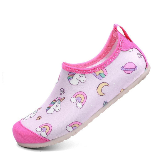 aleader 6/7 US Toddler / PINK UNICORN/RAINBOW Kid's Aqua Water Shoes/Socks