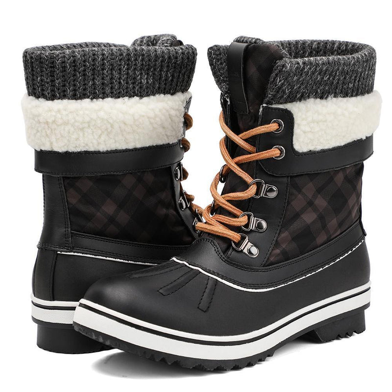 Load image into Gallery viewer, aleader Women’s Fashion Waterproof Winter Snow Boots - Black/MC 1
